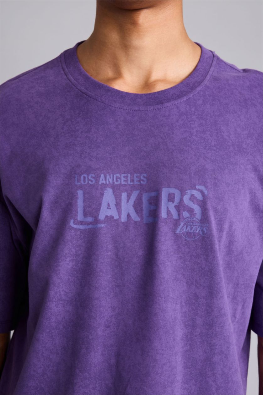 HOMME Violet T-shirt NBA Los Angeles Lakers à manches courtes
