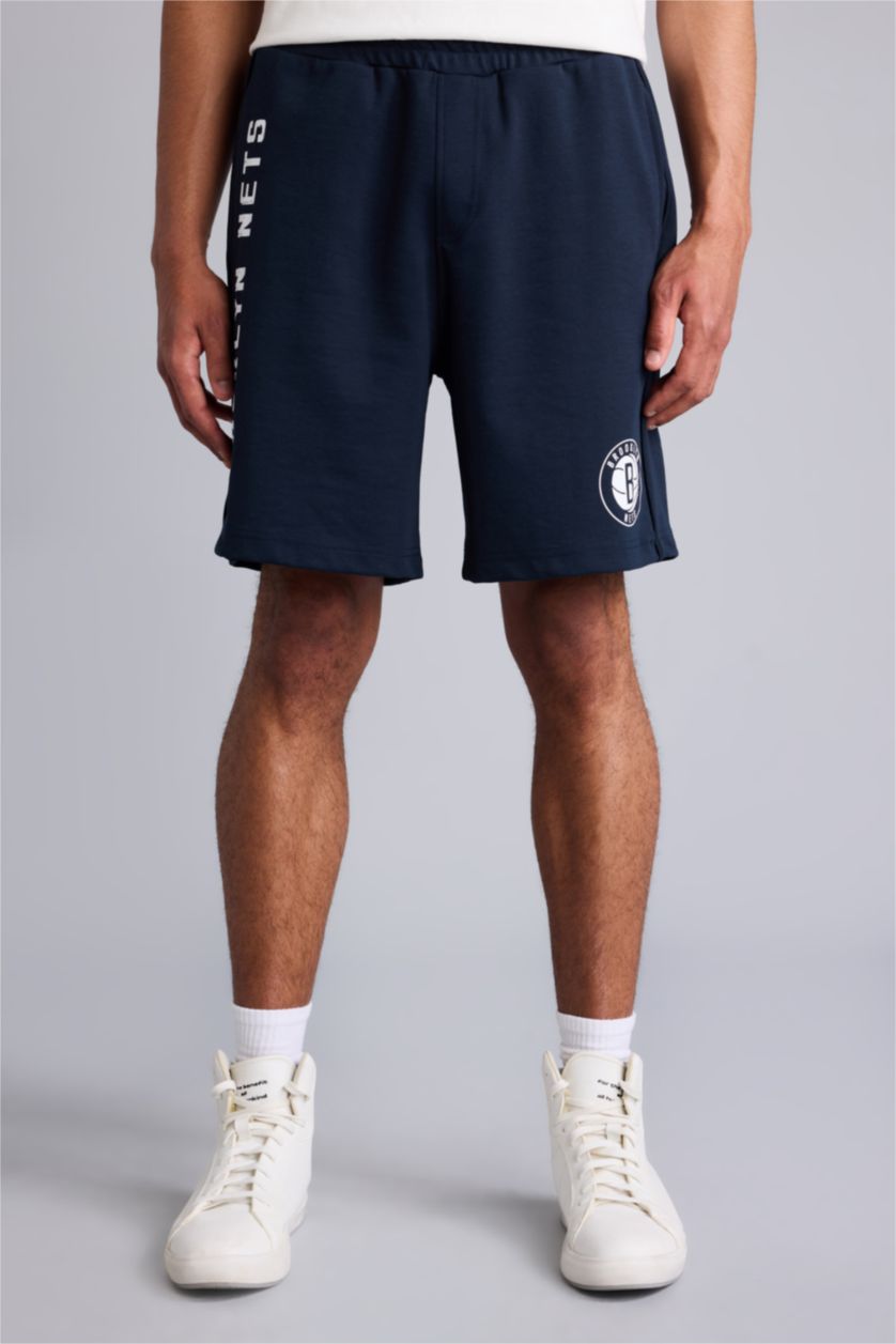 Erkek Lacivert NBA Brooklyn Şort