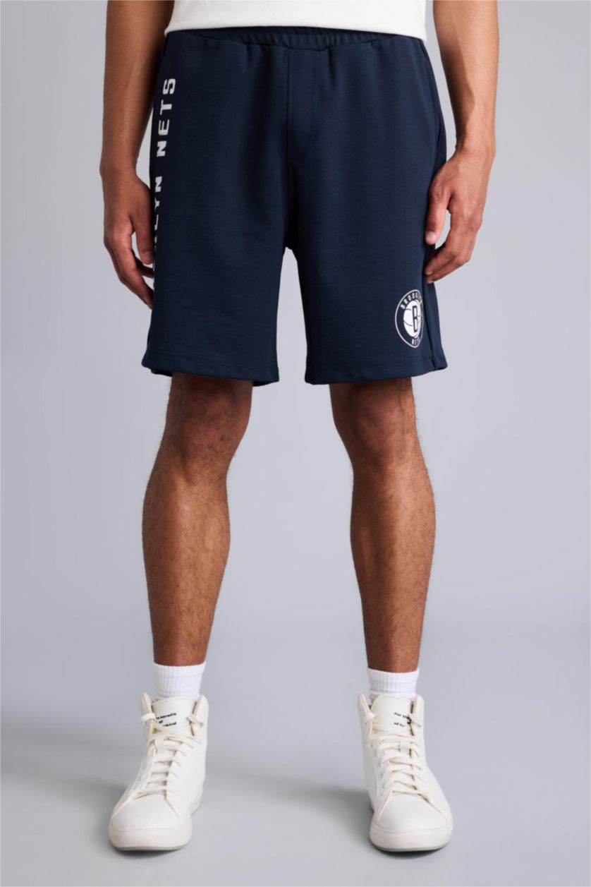 رجال كحلي NBA Brooklyn Nets Standard Fit Shorts