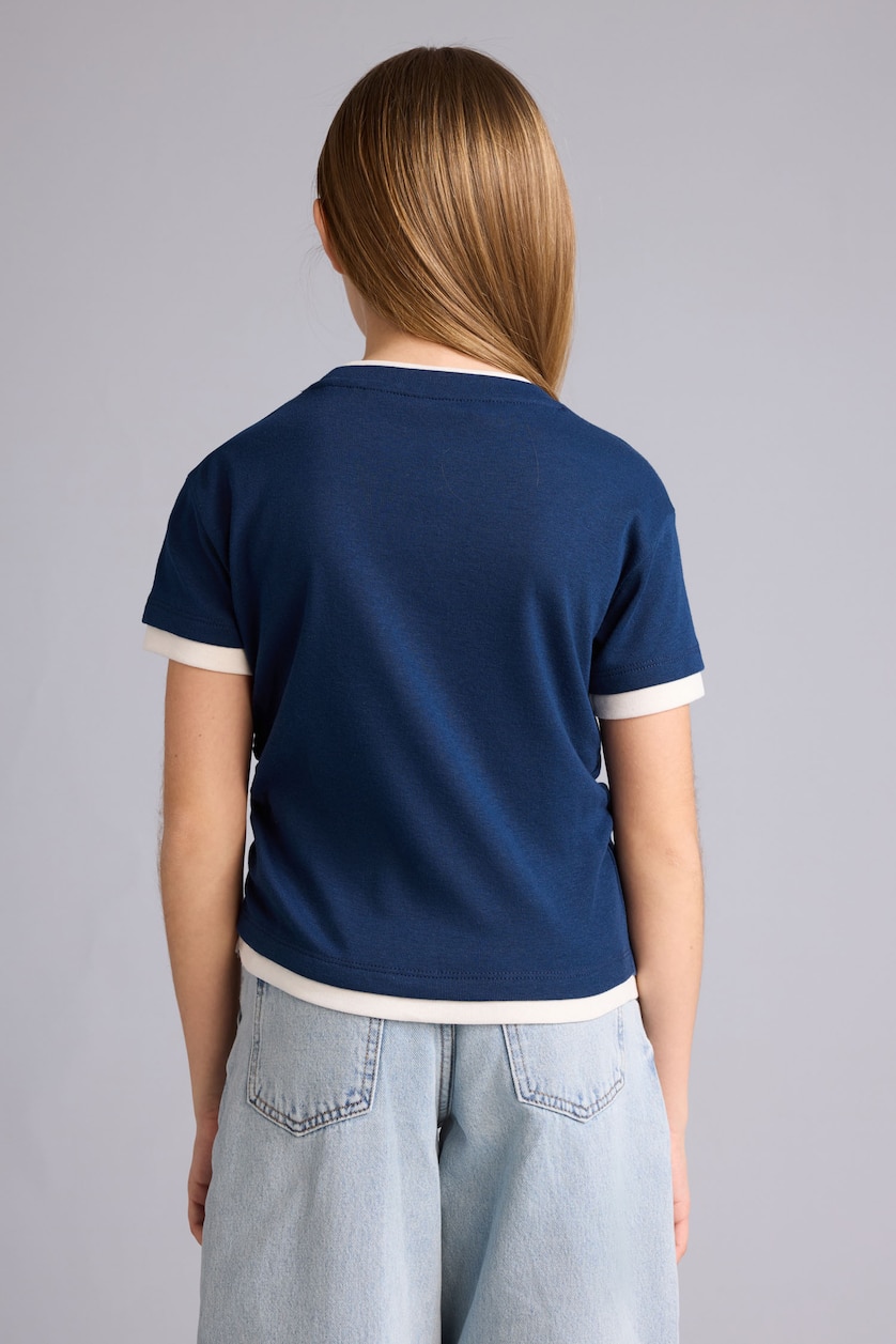 Young Girls - Teen Girls NAVY Girl Slim Fit Ribbed T-Shirt