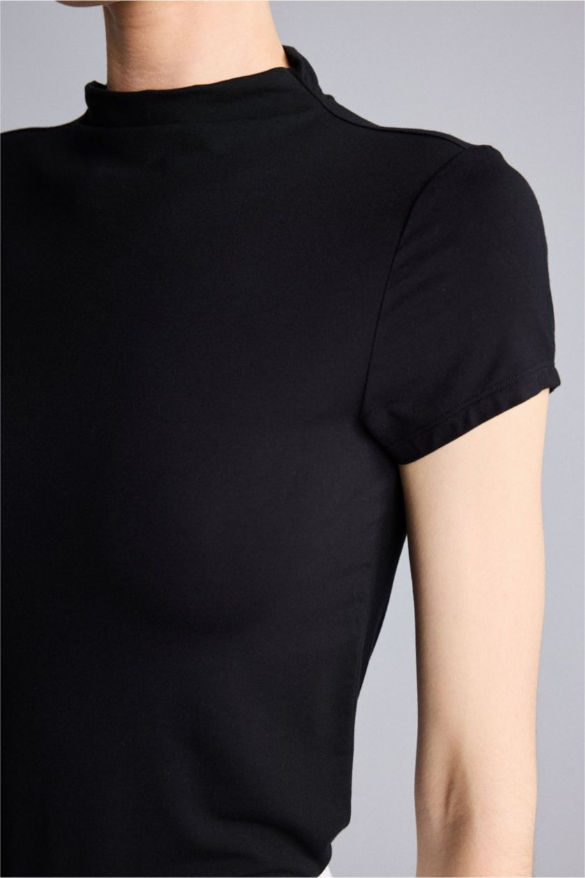 Женщины Черный Футболка Slim Fit