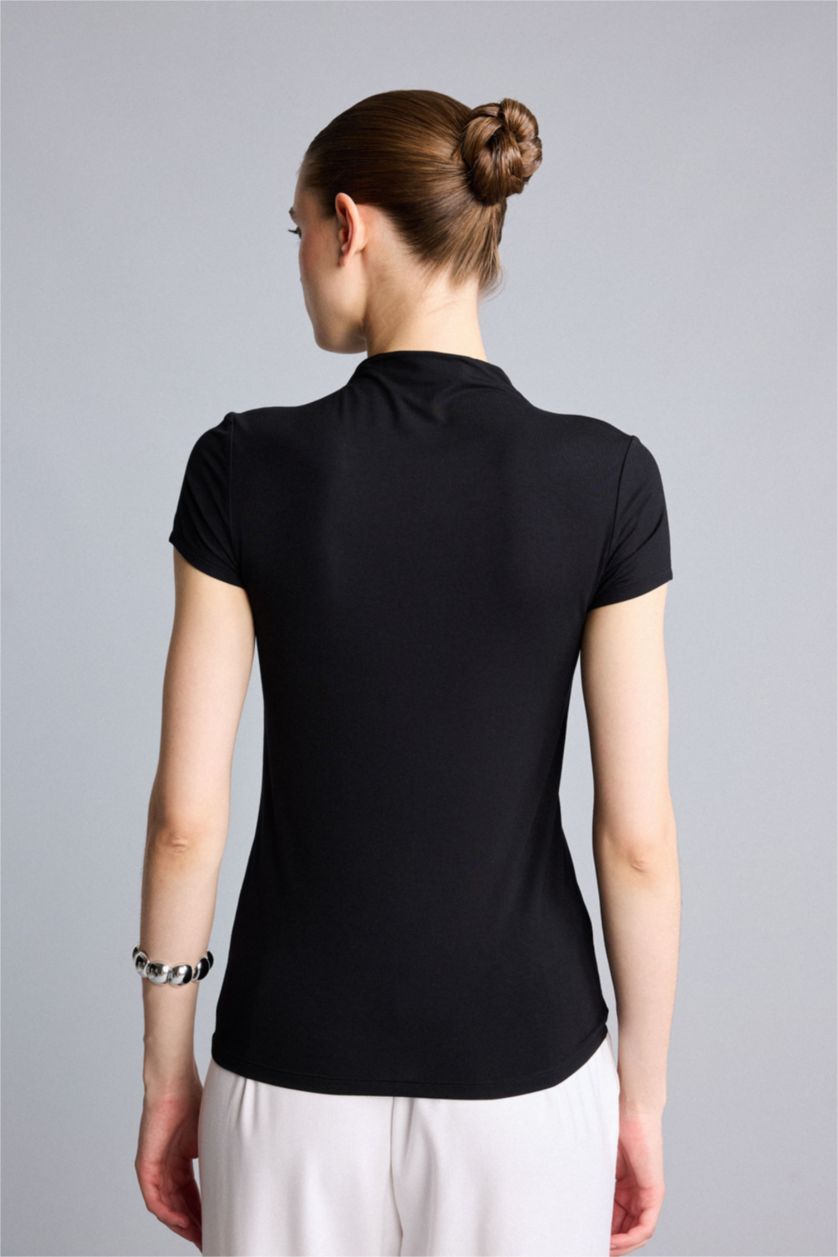 Женщины Черный Футболка Slim Fit