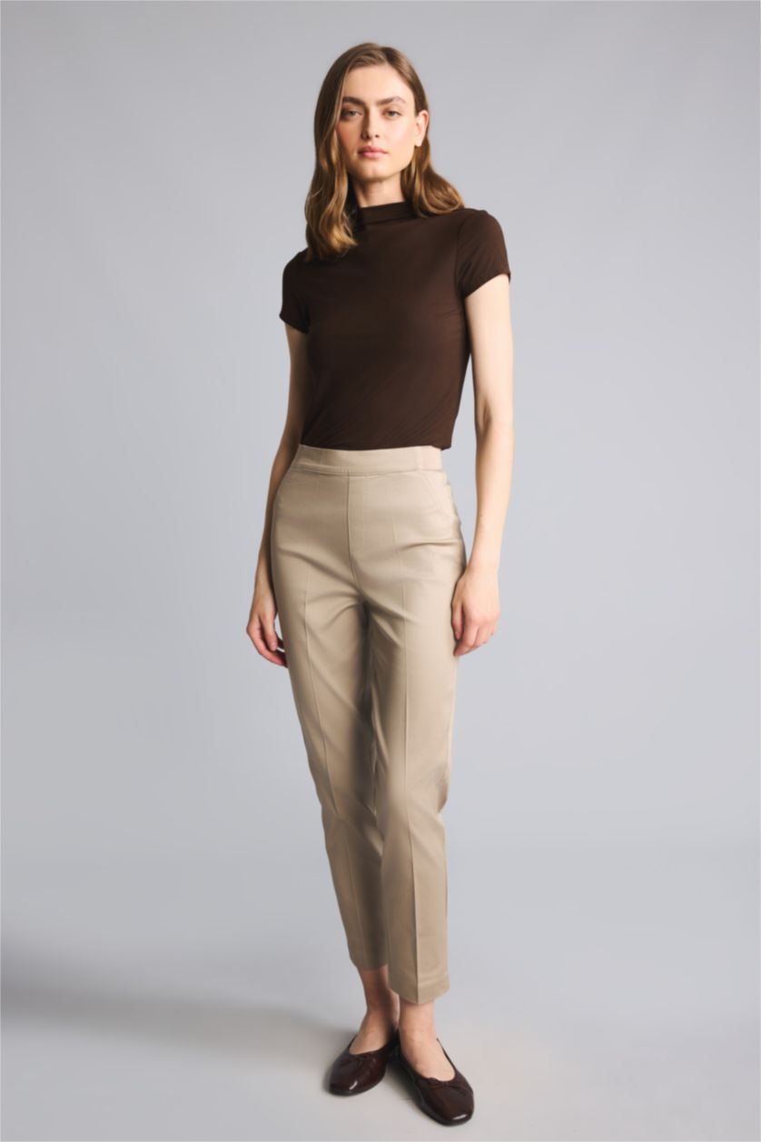 Женщины Коричневый Футболка Slim Fit