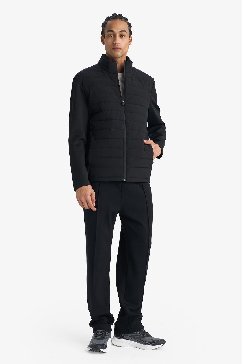 Man Black Slim Fit Waterproof Puffer Jacket