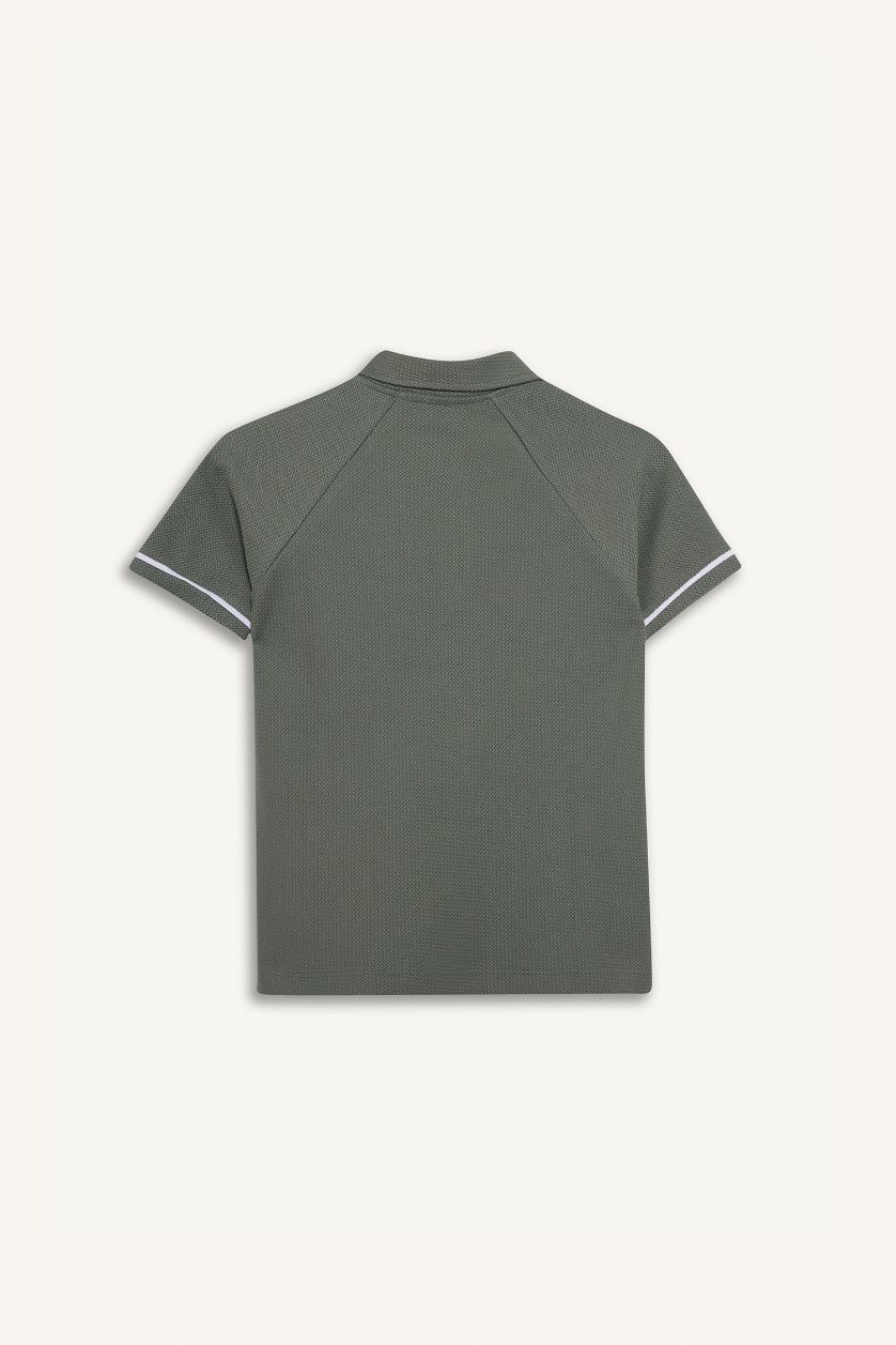 Erkek Çocuk - Genç Erkek Açık Yeşil Regular Fıt Polo Yaka Kısa Kollu Polo Tişört Erkek Çocuk