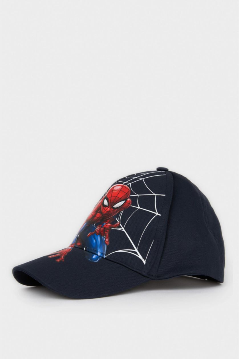 Erkek Çocuk - Genç Erkek Lacivert Marvel Spıderman Pamuklu Cap Şapka Erkek Çocuk