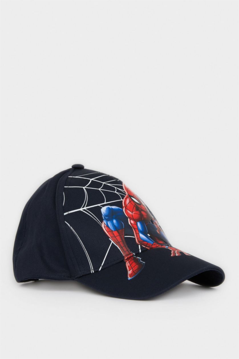 Erkek Çocuk - Genç Erkek Lacivert Marvel Spıderman Pamuklu Cap Şapka Erkek Çocuk
