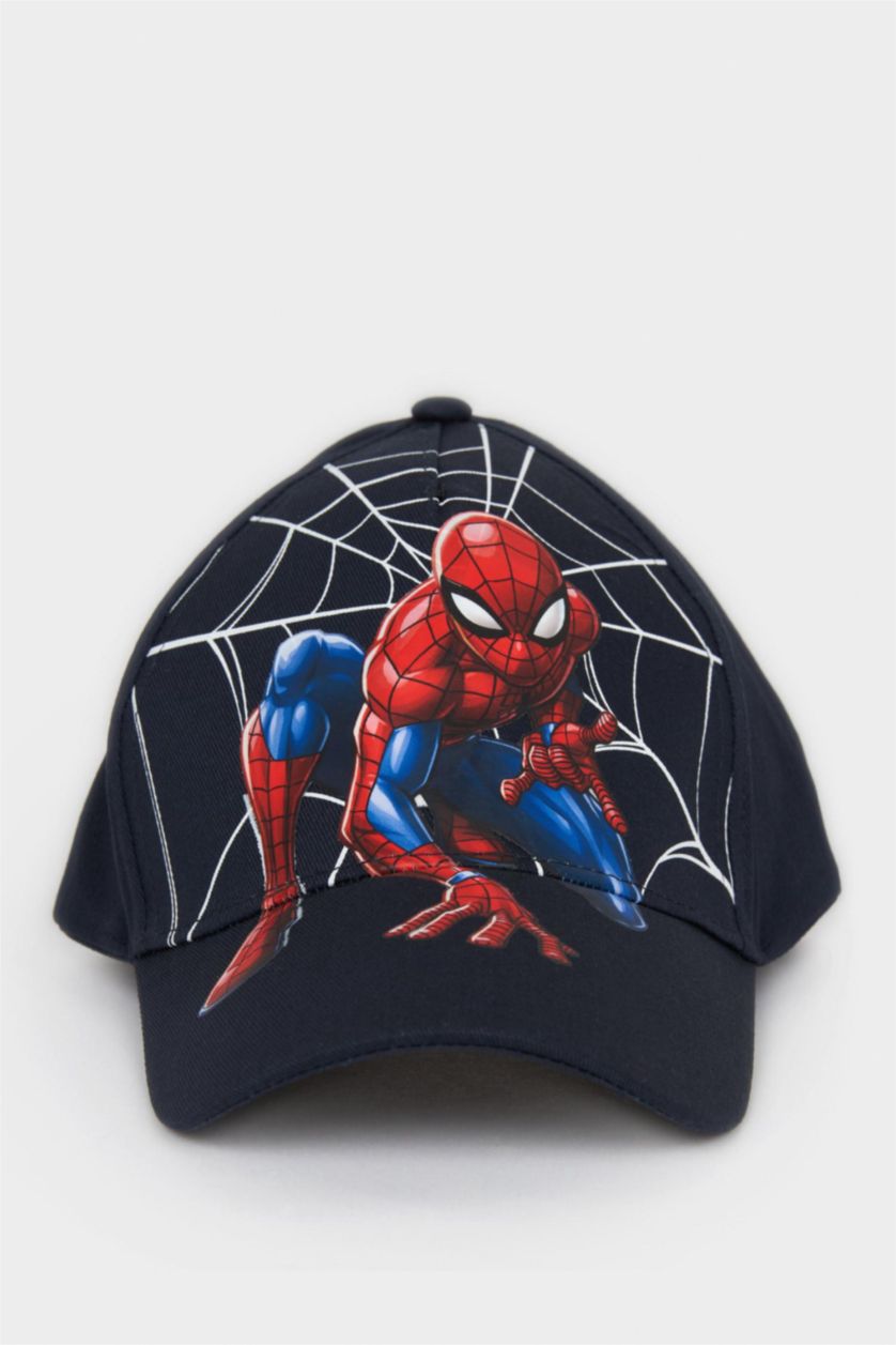 Erkek Çocuk - Genç Erkek Lacivert Marvel Spıderman Pamuklu Cap Şapka Erkek Çocuk