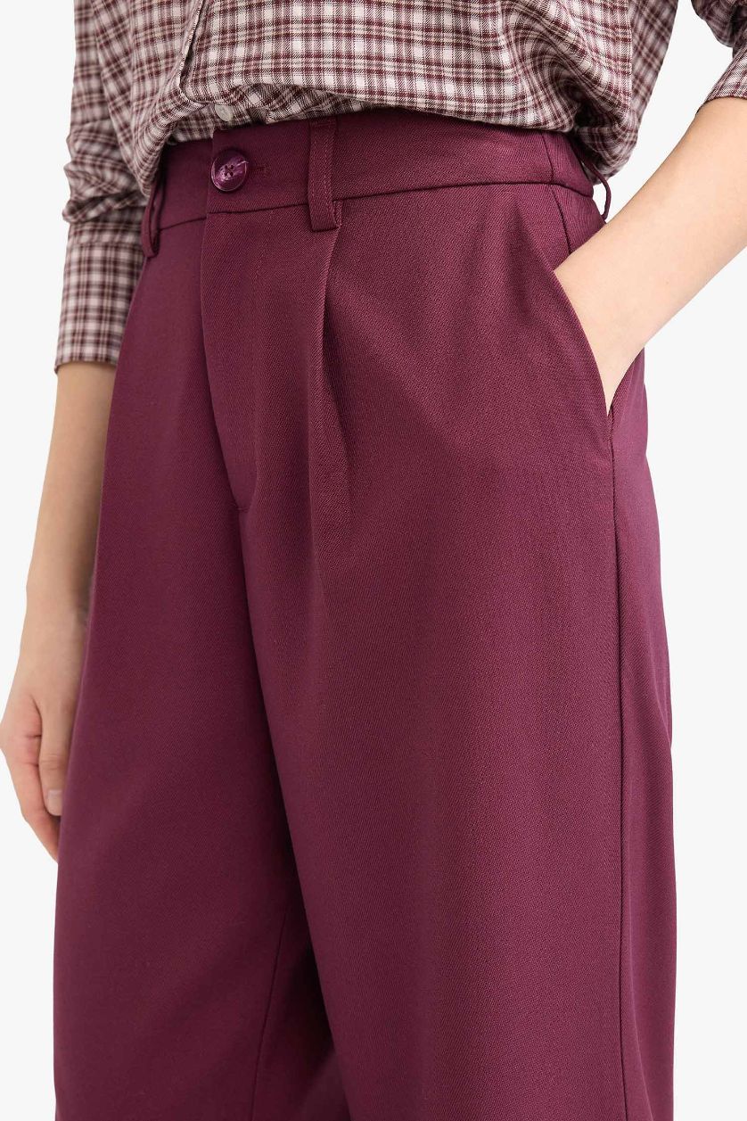 WOMAN Bordeaux Straight Fit Zippered High Waist Jeans