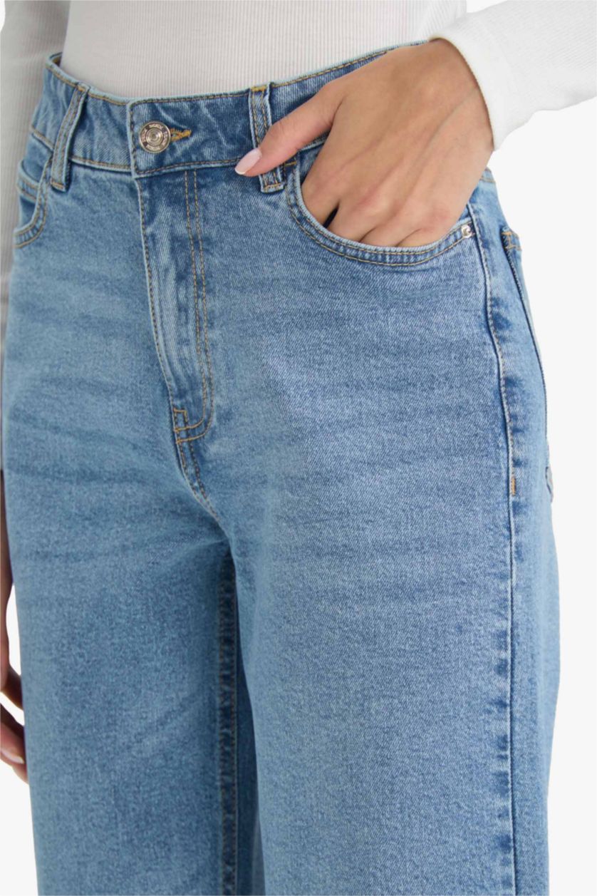 WOMAN Blue Comfort Straight High Waist Straight Leg Jeans