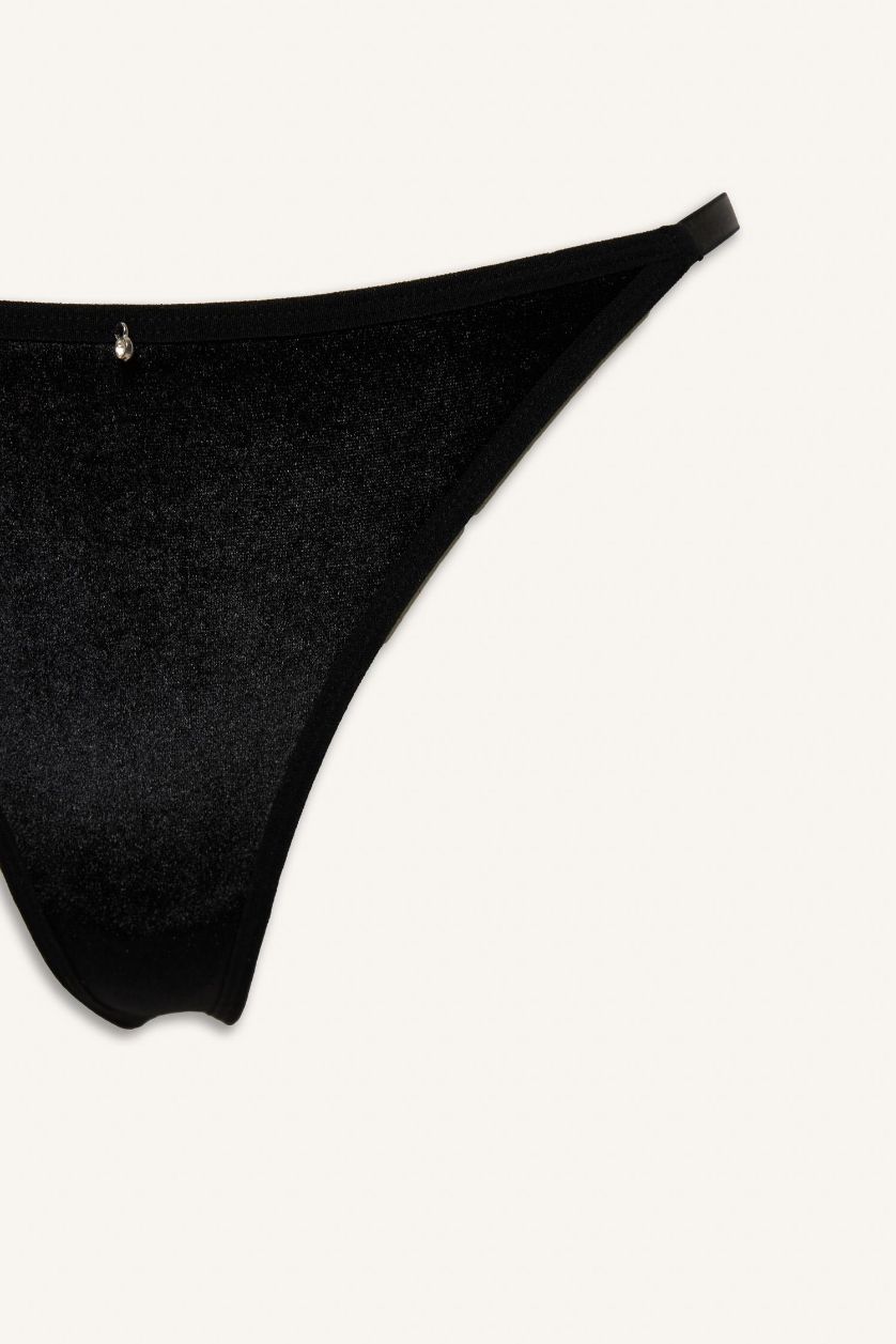 Kadın Siyah Kadife Külot