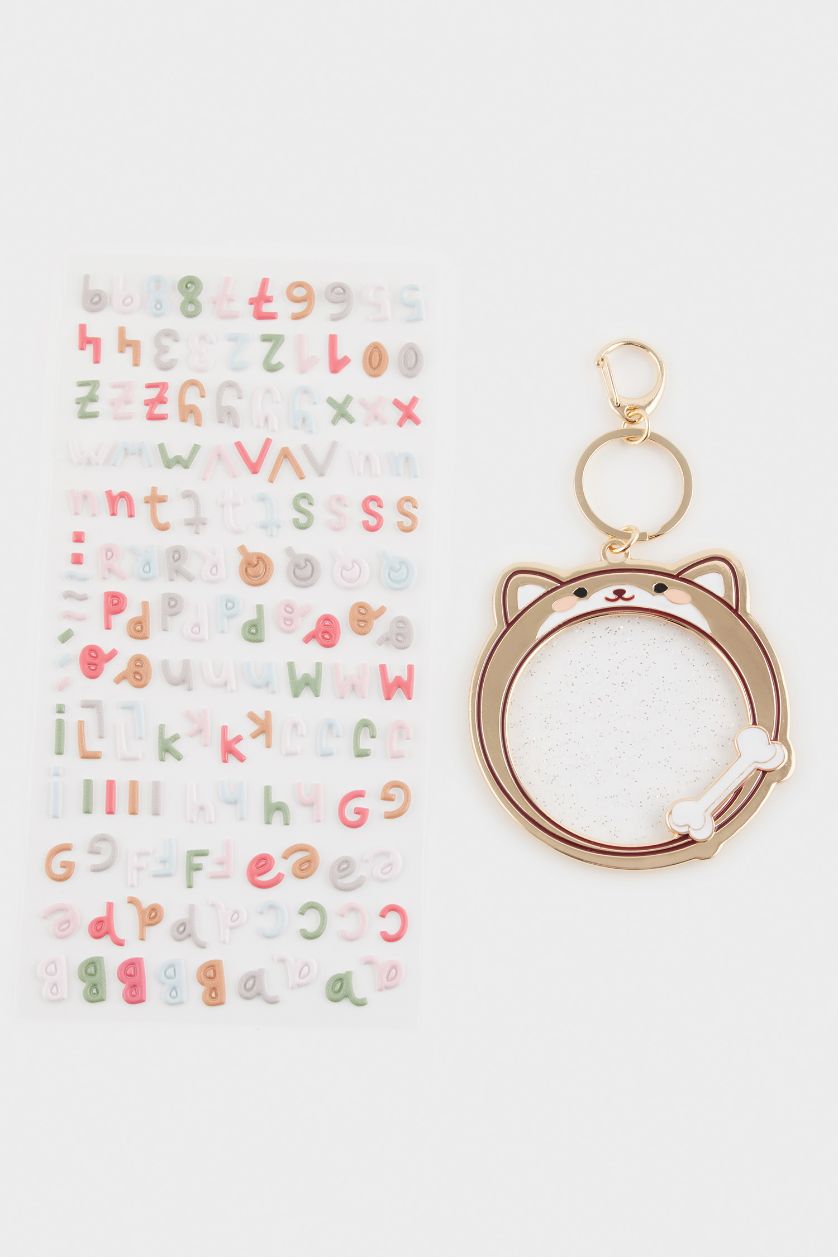 Kadın Karma Kadın Köpek Temalı Harfli Charm Anahtarlık