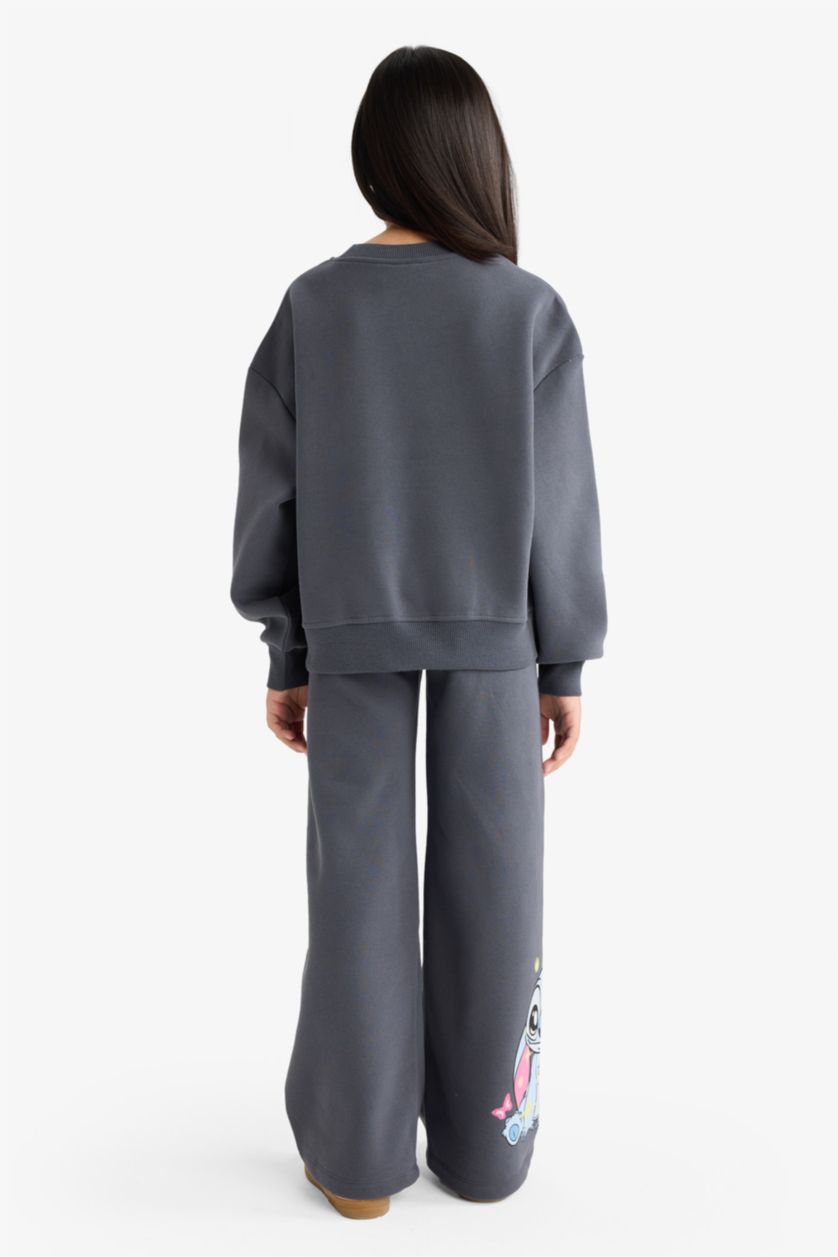 Kız Çocuk - Genç Kız Antrasit Disney Lilo & Stitch 2'li Takım Sweatshirt Eşofman Altı Kız Çocuk