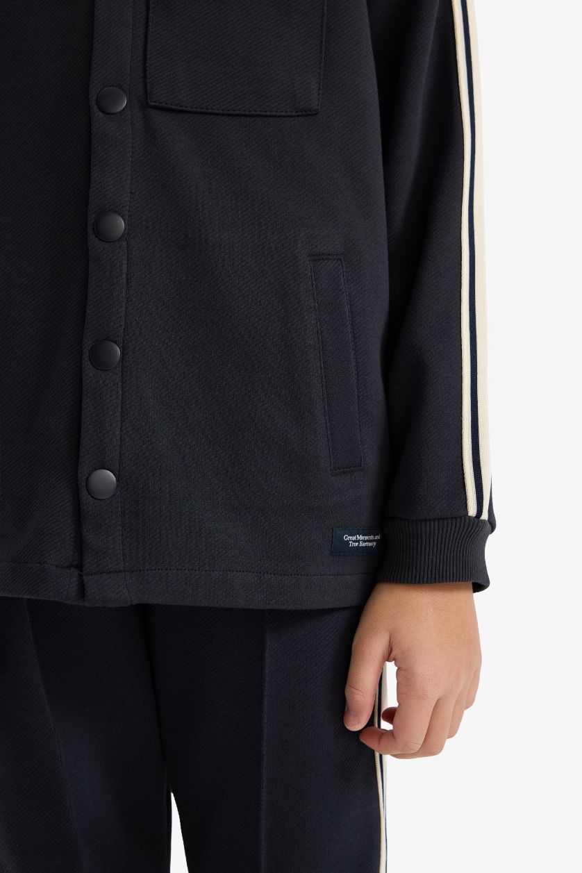 GARÇONS Marin Cardigan Col Polo