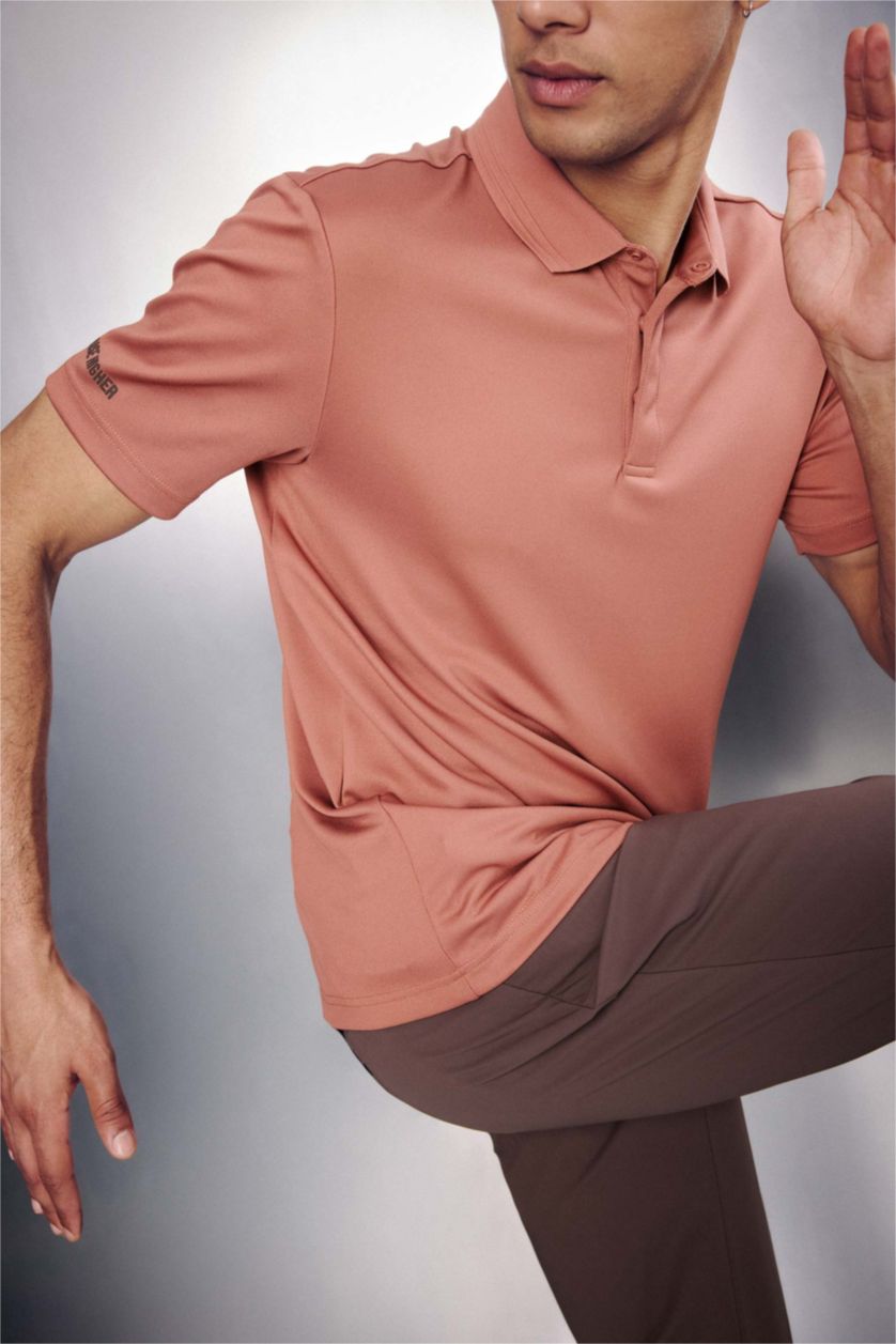 Man Light Brown Standard Fit Polo T-Shirt