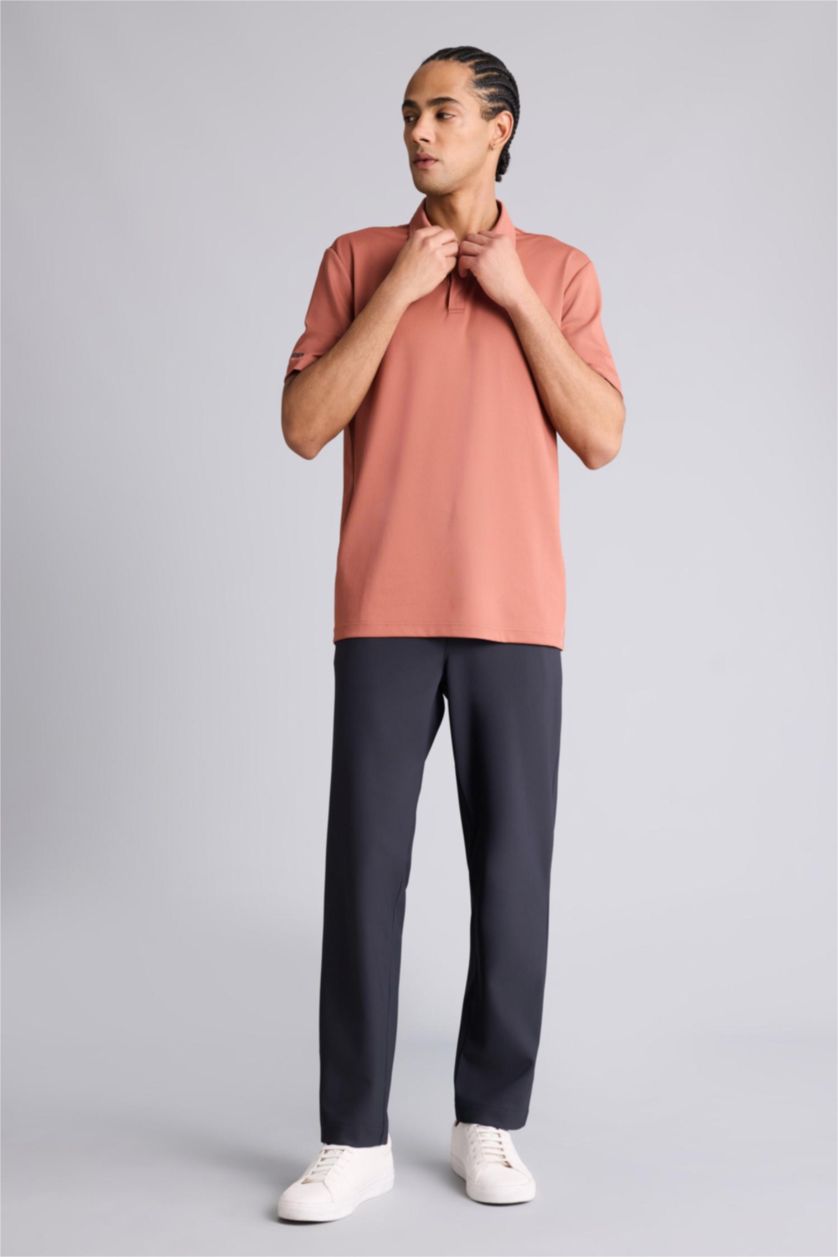 Man Light Brown Standard Fit Polo T-Shirt