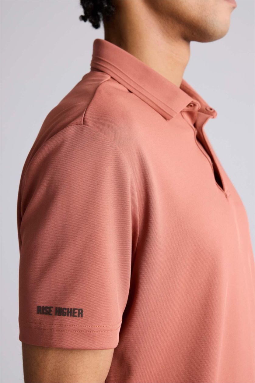 Man Light Brown Standard Fit Polo T-Shirt