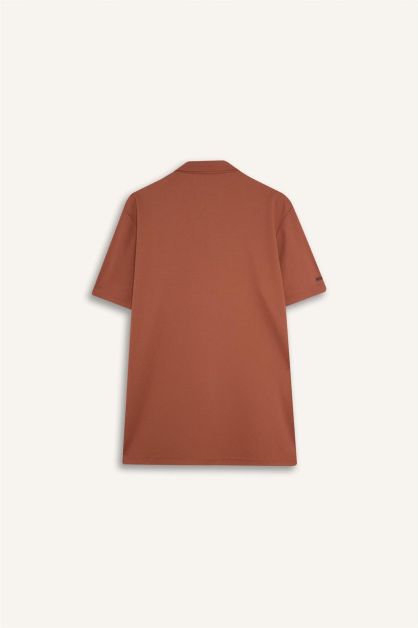 Erkek Açık Kahve Standart Fıt Polo Tişört