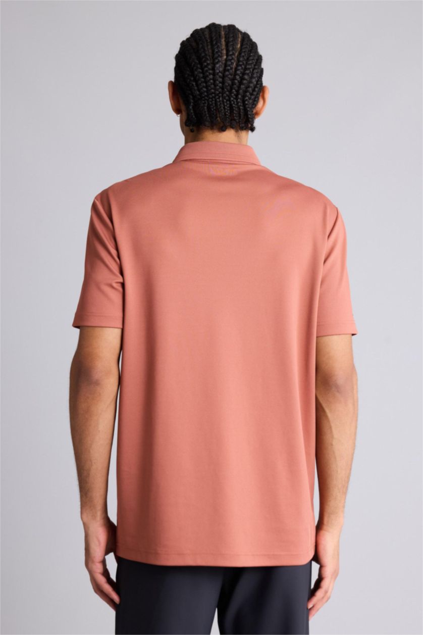 Man Light Brown Standard Fit Polo T-Shirt