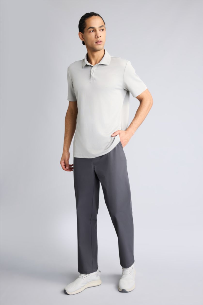 MAN Light Grey تيشيرت بولو نص كم قصة عادية