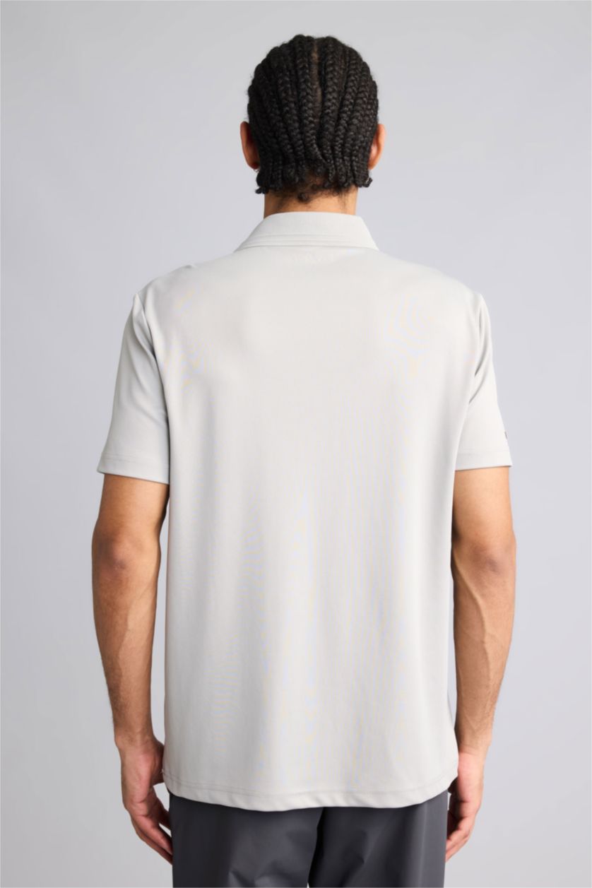 MAN Light Grey تيشيرت بولو نص كم قصة عادية