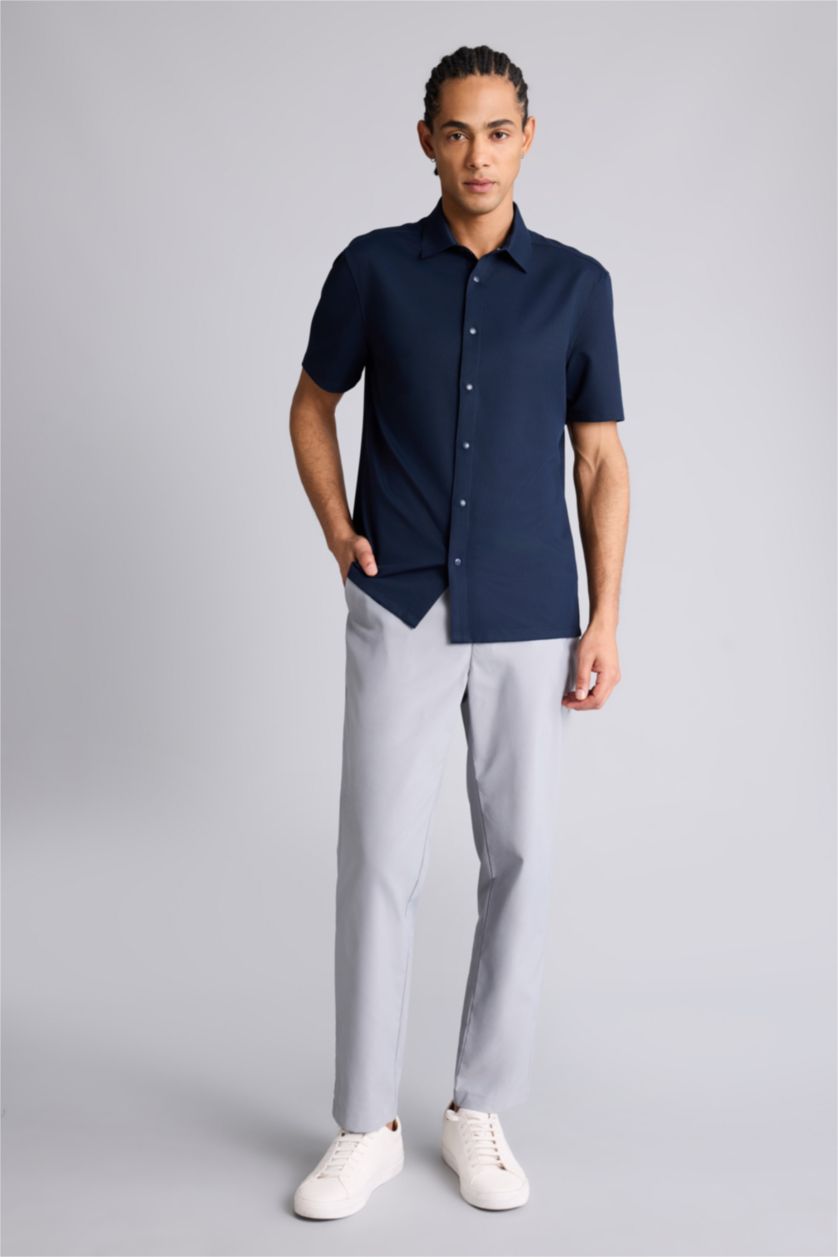 Man Light Grey Standard Fit Trousers