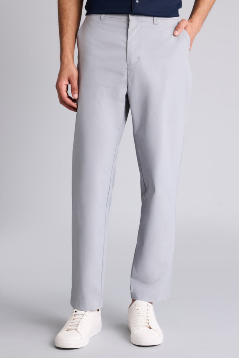 Man Light Grey Standard Fit Trousers