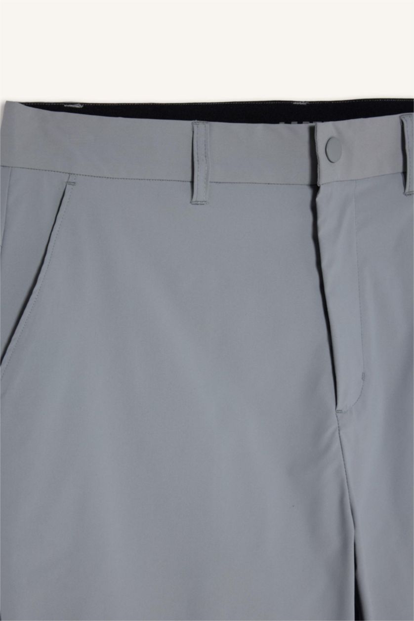 Man Light Grey Standard Fit Trousers