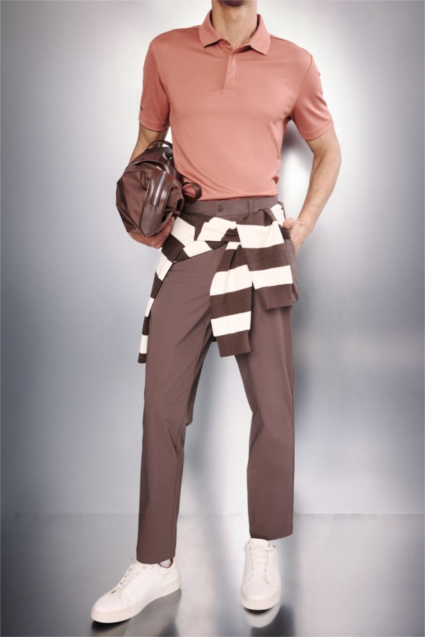 Man Brown Slim Fit Trousers