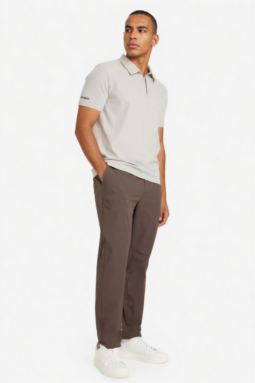 Man Brown Slim Fit Trousers