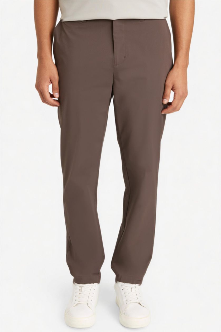 Man Brown Slim Fit Trousers