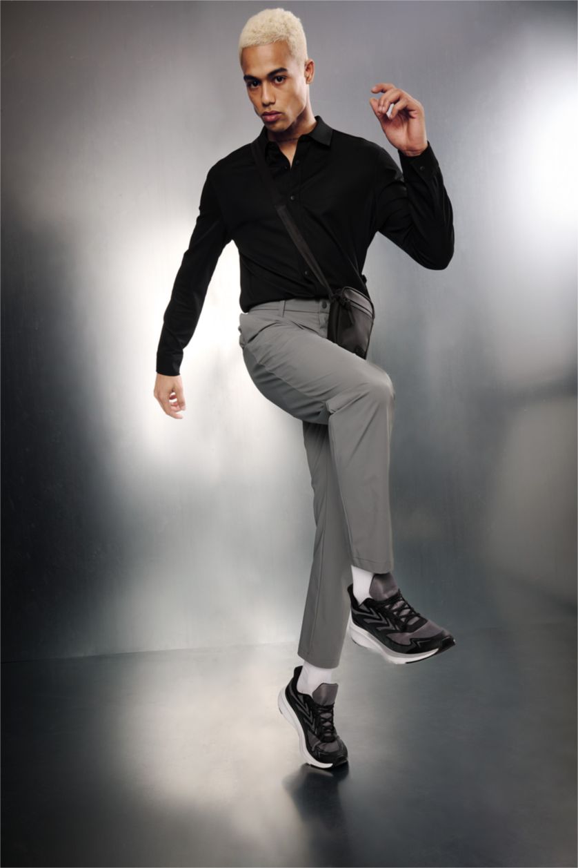 Ерлер Сұр Slim Fit шалбар