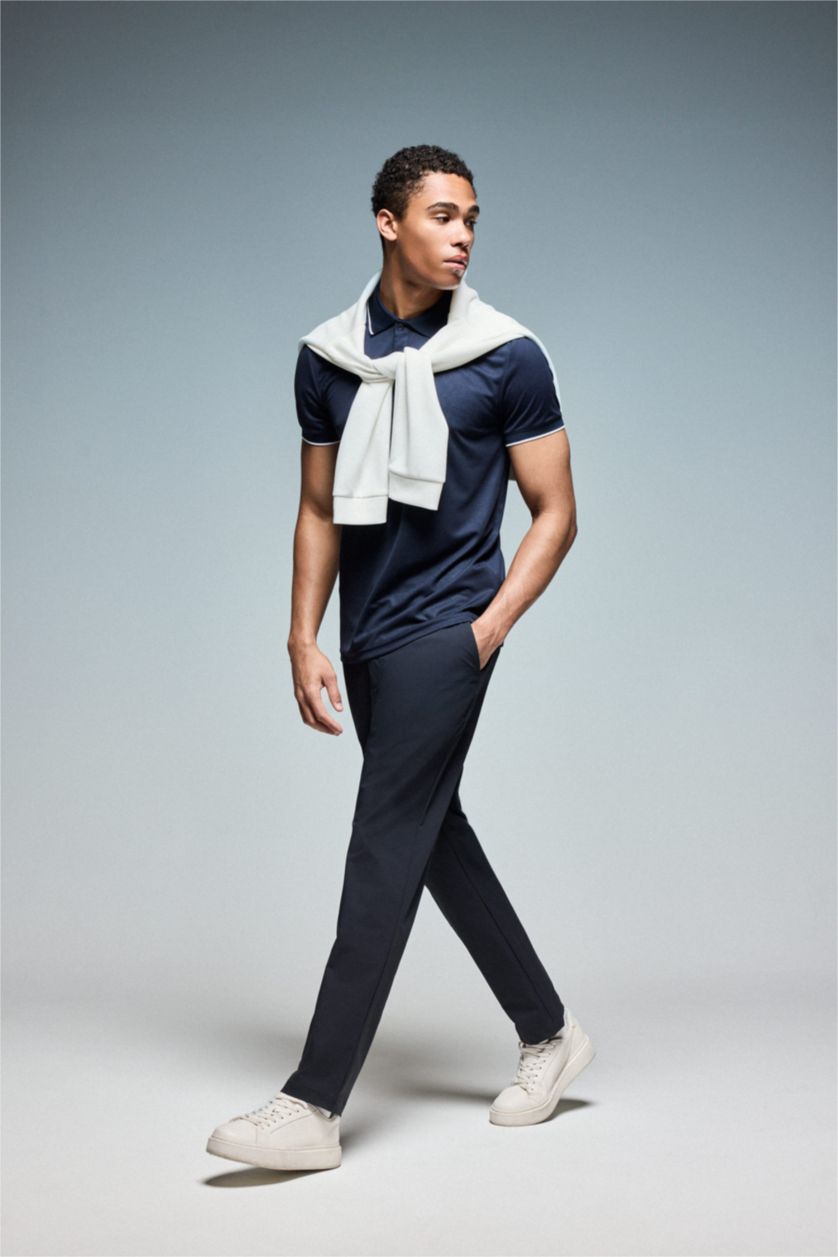 MAN NAVY Slim Fit Trousers