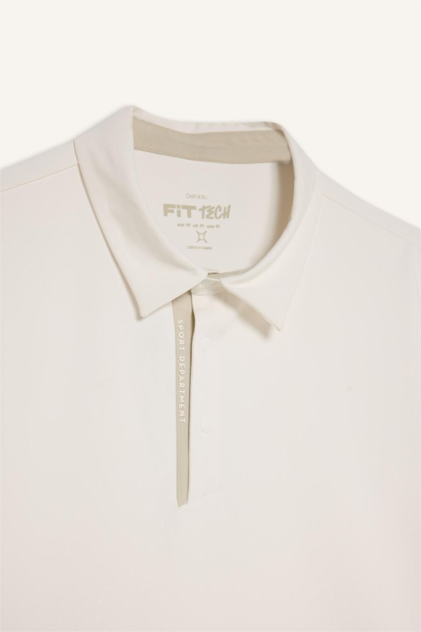 Man Ecru Standard Fit Short Sleeve Polo T-Shirt