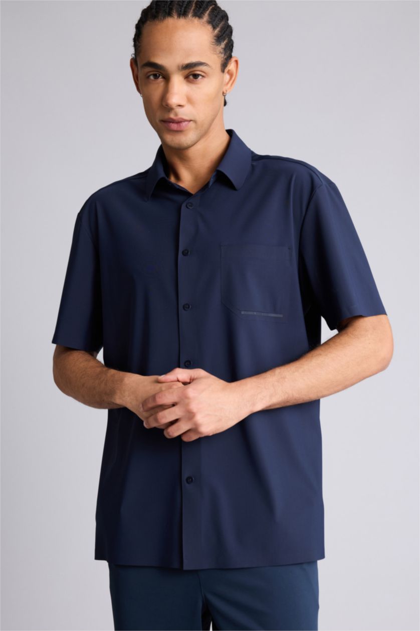 Мужчины Синий Short Sleeve Shirt