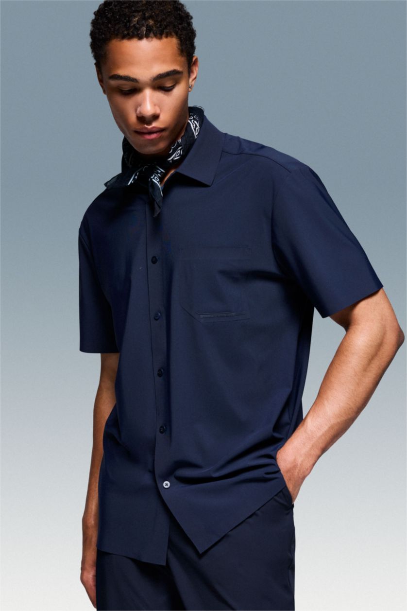 HOMME Marin Chemise à manches courtes