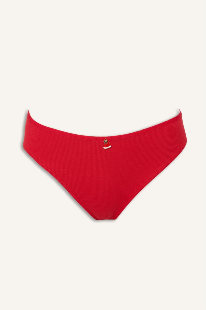 Kadın Kırmızı Yılbaşı Temalı Ribana 3'lü Külot