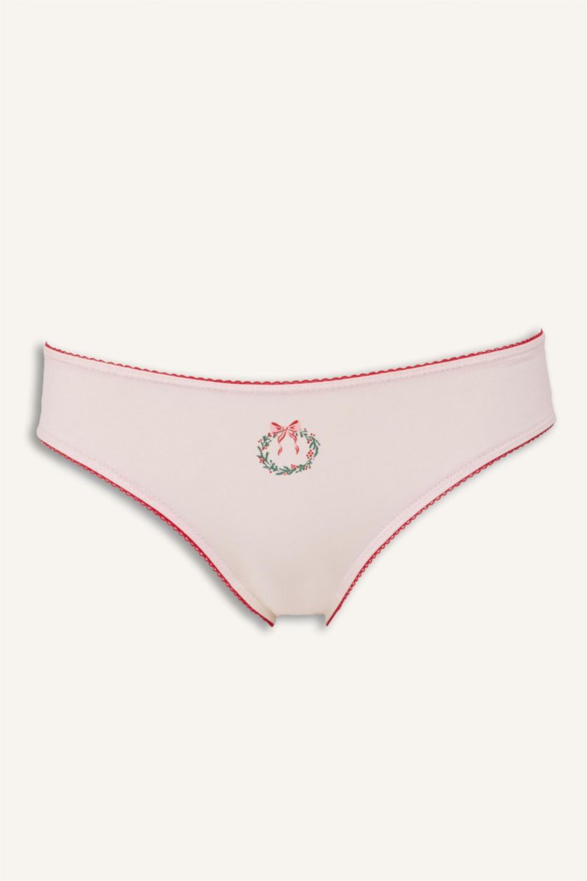 Kadın Kırmızı Yılbaşı Temalı Ribana 3'lü Külot