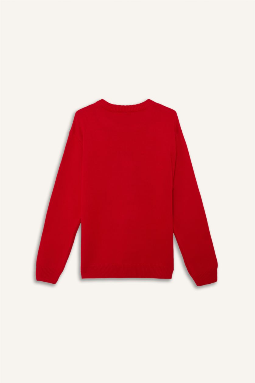 رجال أحمر بلوفر تريكو قصة عادية