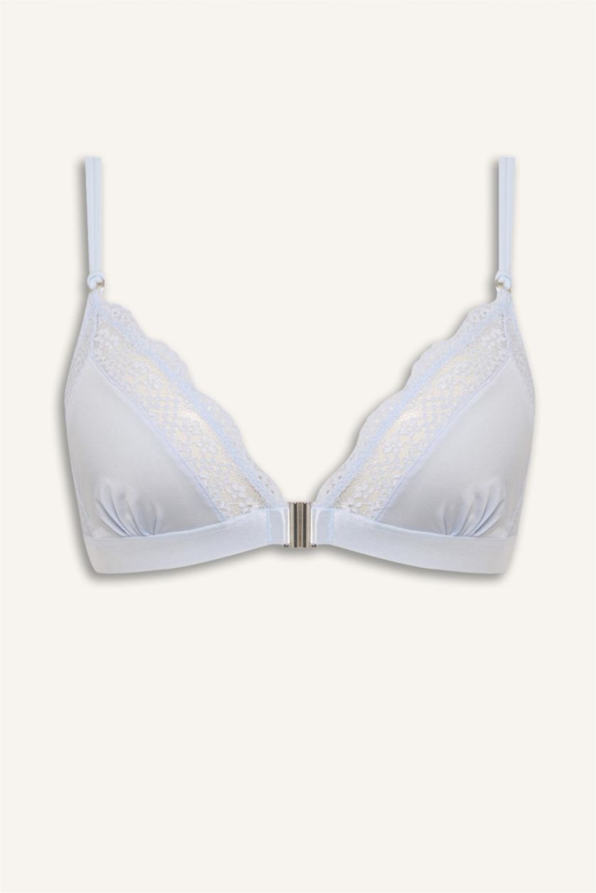 WOMAN Light Blue Unpadded Lace Bra