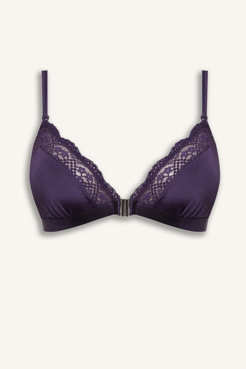 Woman Purple Fall in Love With Lace Bra