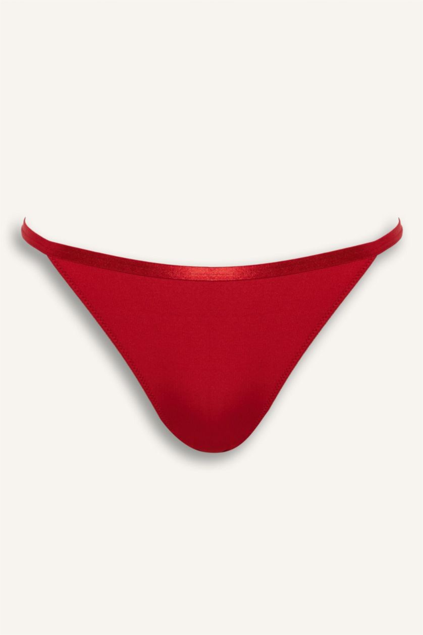 Kadın Kırmızı Saten Brazilian Külot