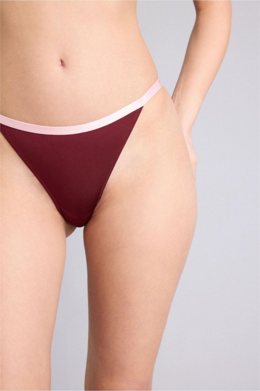 WOMAN Bordeaux Satin Brazilian Panty
