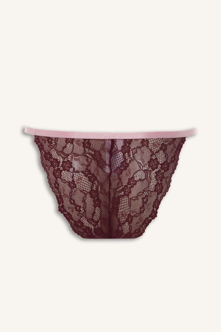 WOMAN Bordeaux Satin Brazilian Panty