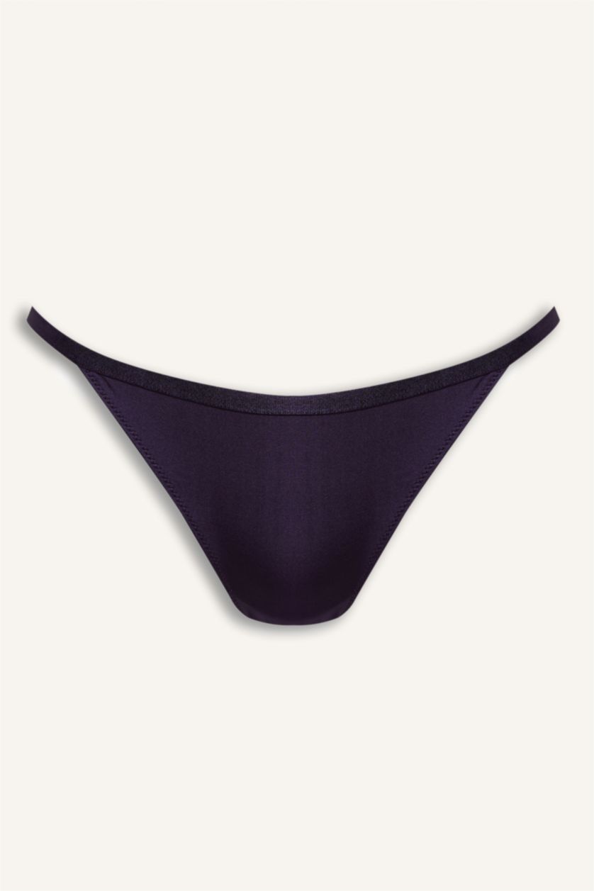 Женщины Фиолетовый Атласные трусики-бразилиана с кружевными деталями