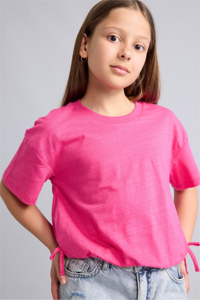 Young Girls - Teen Girls Pink Relax Fit Short Sleeve T-Shirt