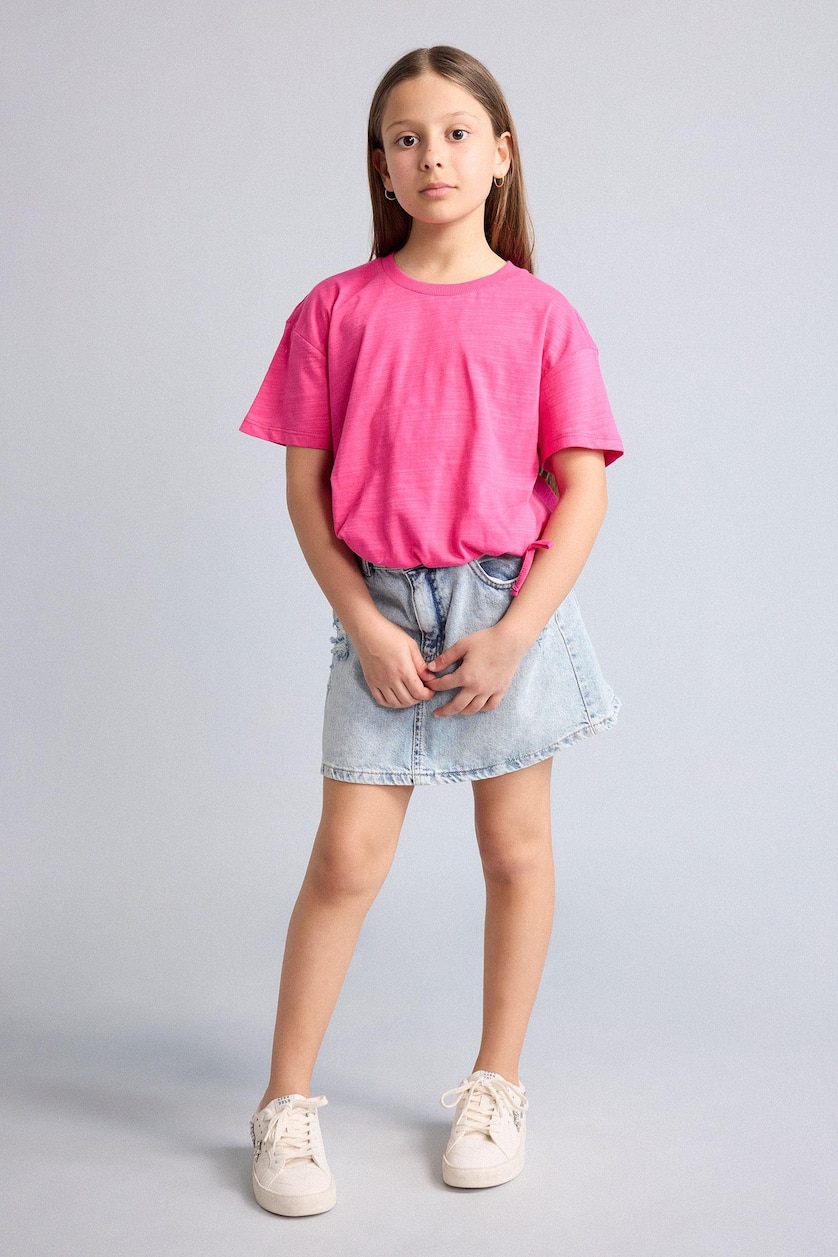 Young Girls - Teen Girls Pink Relax Fit Short Sleeve T-Shirt
