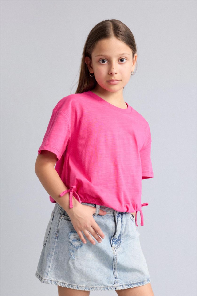 Young Girls - Teen Girls Pink Relax Fit Short Sleeve T-Shirt