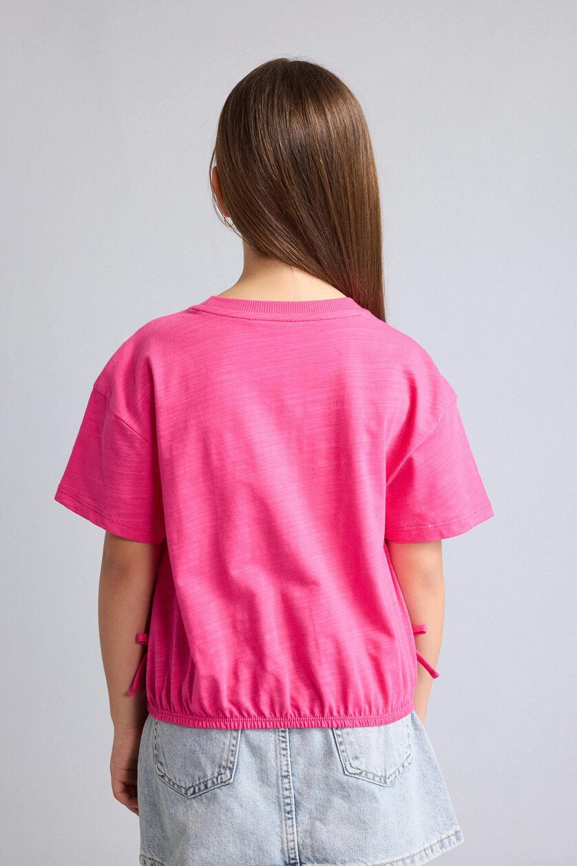 Young Girls - Teen Girls Pink Relax Fit Short Sleeve T-Shirt