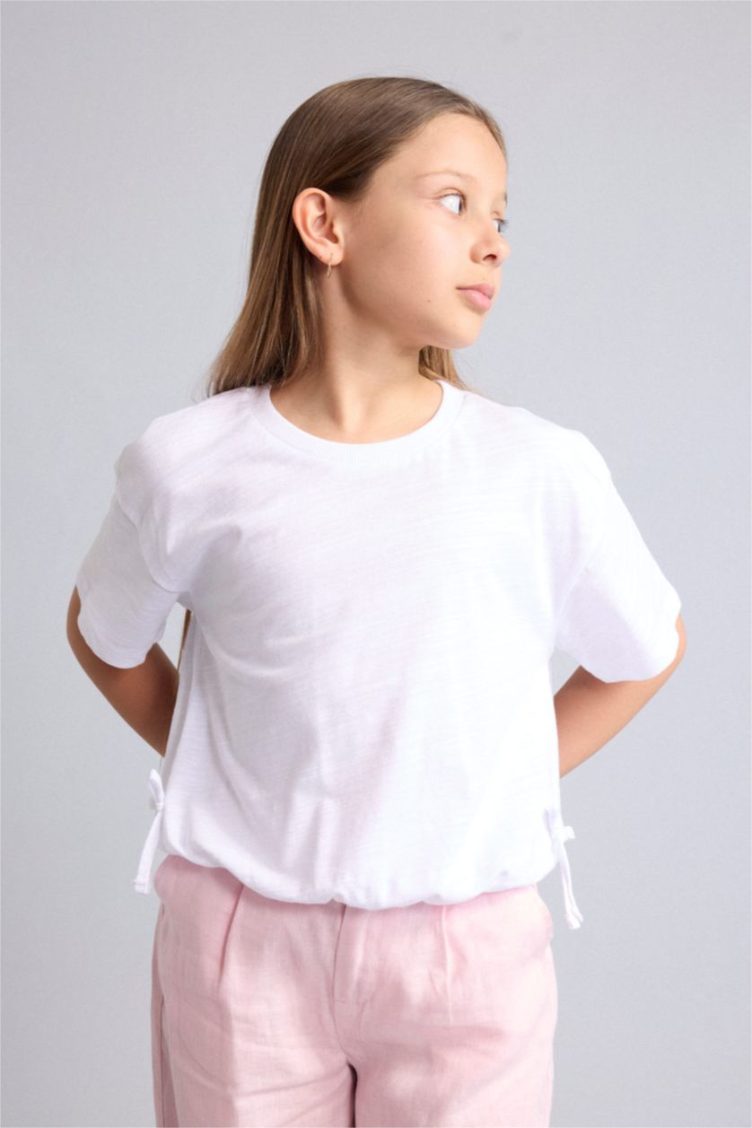 Young Girls - Teen Girls White Relax Fit Short Sleeve T-Shirt